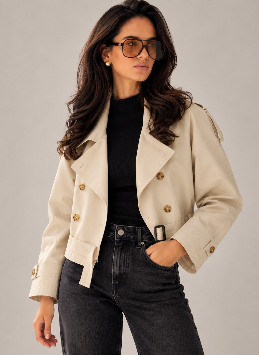 The Essential Cropped Trench Coat