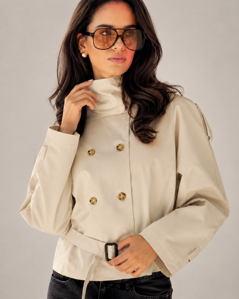 The Essential Cropped Trench Coat